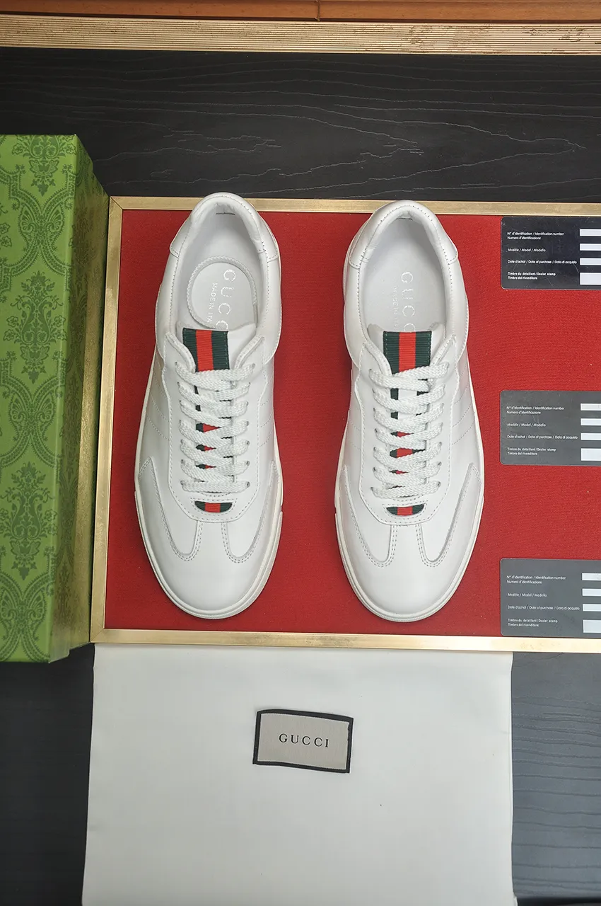 Men's men's shoes💰420💶[GUCCI Gucci] official website 1:1 men's sports shoes are now on the market, using original Gucci fabric + gluten lining, plus the official website original 1:1 comfortable outsole. Fashionable and versatile, super comfortable and breathable. 5 colors available, standard shoe size 38/45 (custom-made sizes 45 are non-refundable)